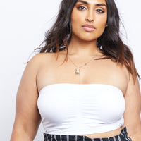 Curve Padded Bandeau Plus Size Intimates White Plus Size One Size -2020AVE