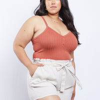 Curve Racer Back Tank Plus Size Tops Terracotta 1XL -2020AVE