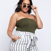 Curve Remi Tube Top Plus Size Tops Olive 1XL -2020AVE
