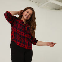 Curve Rory Plaid Top Plus Size Tops -2020AVE
