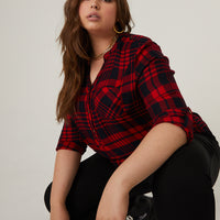 Curve Rory Plaid Top Plus Size Tops -2020AVE