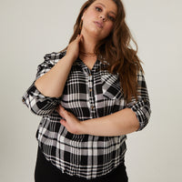 Curve Rory Plaid Top Plus Size Tops -2020AVE