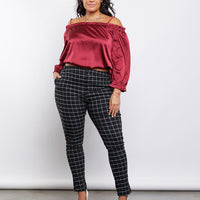 Curve Satin Ruffle Top Plus Size Tops -2020AVE