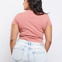 Curve Scoop Neck Tee Plus Size Tops -2020AVE
