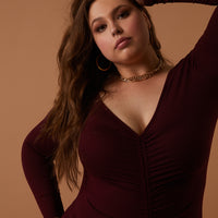 Curve Scrunch Front Dress Plus Size Dresses -2020AVE