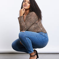 Curve Sheer Leopard Top Plus Size Tops -2020AVE