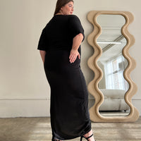 Plus Size Short Sleeve Gathered Midi Dress Plus Size Dresses -2020AVE