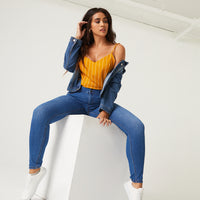 Curve Classic Skinny Jeans Plus Size Bottoms Medium Blue 14 -2020AVE