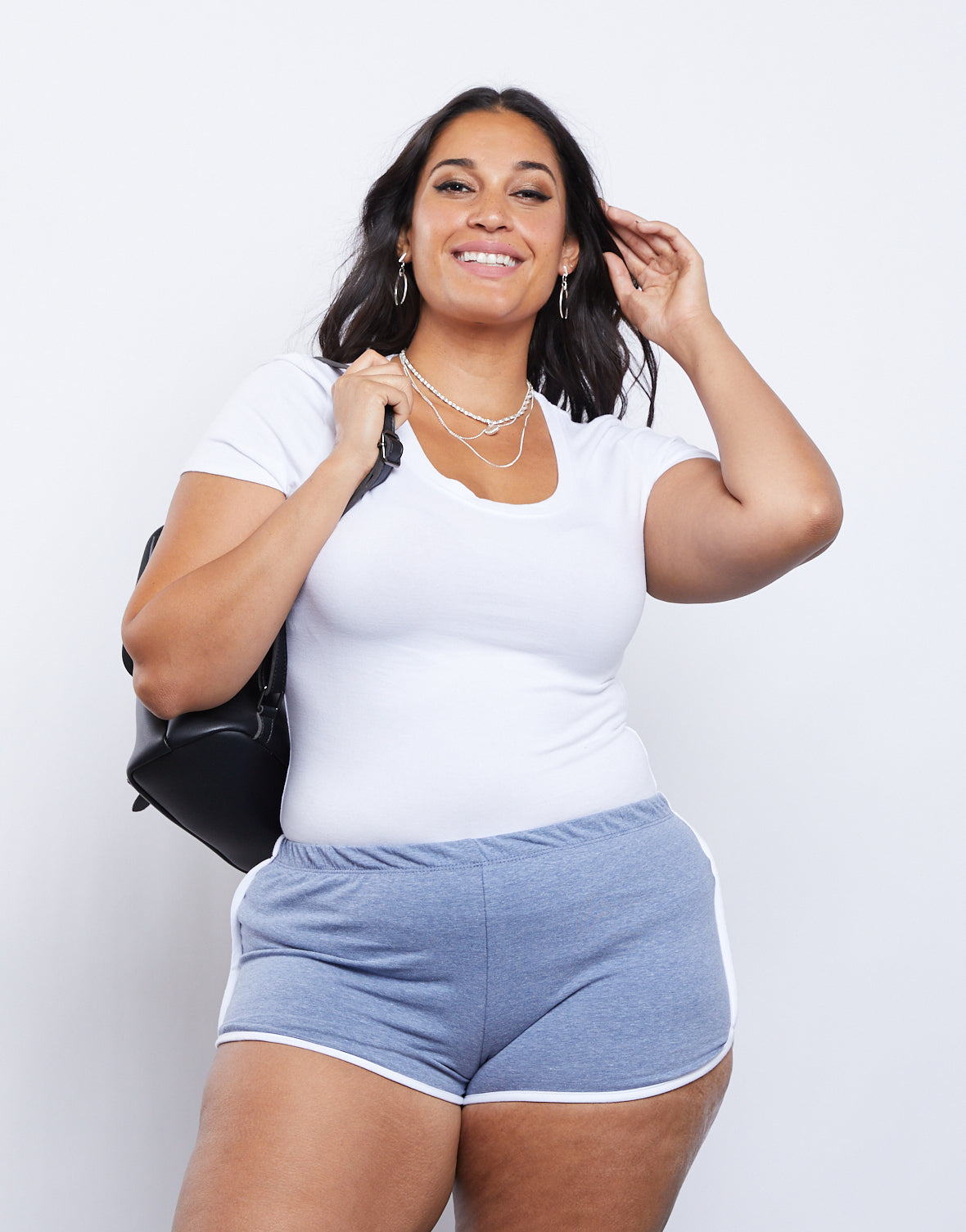 Curvy Plus Size White Leather Shorts Final Sale Plus Size Faux