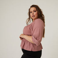 Curve Square Neck Gathered Top Plus Size Tops -2020AVE