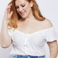 Curve Swiss Dot Top Plus Size Tops -2020AVE