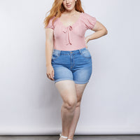 Curve Swiss Dot Top Plus Size Tops -2020AVE