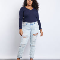 Curve Thermal Long Sleeve Top Plus Size Tops -2020AVE