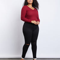 Curve Thermal Long Sleeve Top Plus Size Tops -2020AVE