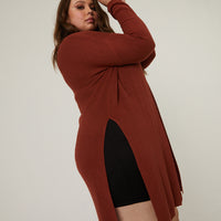 Curve Slit Sides Cardigan Plus Size Outerwear -2020AVE