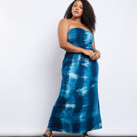 Curve Tie Dye Maxi Dress Plus Size Dresses -2020AVE