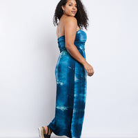 Curve Tie Dye Maxi Dress Plus Size Dresses -2020AVE