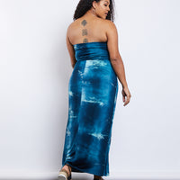 Curve Tie Dye Maxi Dress Plus Size Dresses -2020AVE