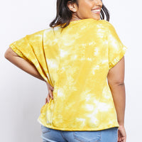 Curve Tie Dye Oversized Tee Plus Size Tops -2020AVE