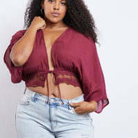 Curve Unforgettable Top Plus Size Tops Burgundy 1XL -2020AVE