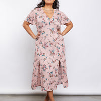 Curve Vintage Vibes Dress Plus Size Dresses Mauve 1XL -2020AVE