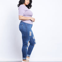 Curve Alisha Cut Out Shoulder Top Plus Size Tops -2020AVE