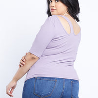 Curve Alisha Cut Out Shoulder Top Plus Size Tops -2020AVE