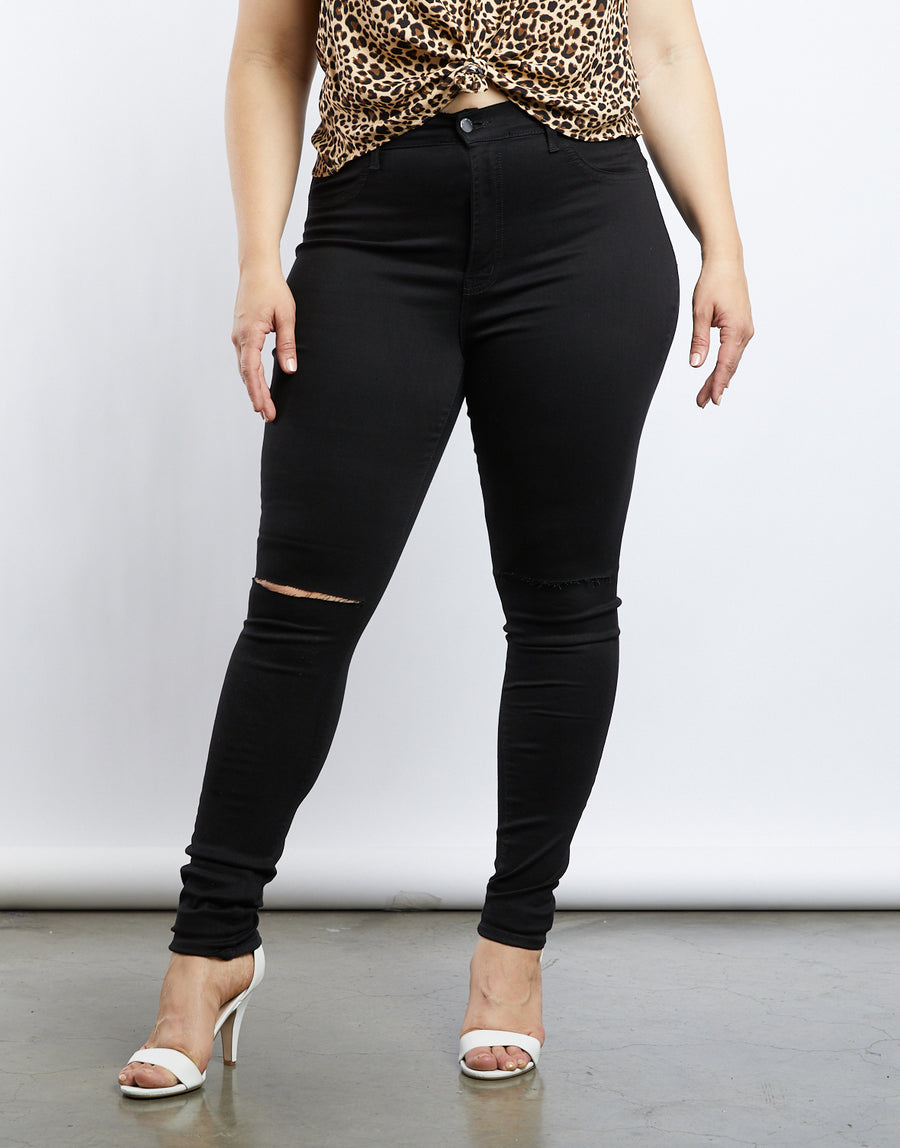 Curve Arie High Rise Skinny Jeans Plus Size Bottoms -2020AVE