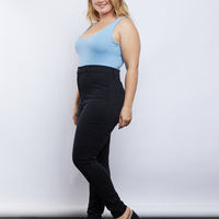Curve Avery Sleeveless Bodysuit Plus Size Tops Sky Blue 1XL -2020AVE