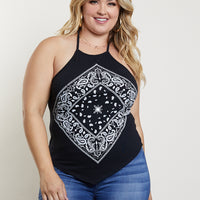 Curve Bandana Halter Top Plus Size Tops -2020AVE