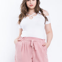Curve Breezy Summer Shorts Plus Size Bottoms Blush 1XL -2020AVE