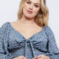 Curve Capulet Front Tie Top Plus Size Tops -2020AVE