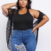 Curve Carly Ribbed Knit Tank Plus Size Tops Black XL -2020AVE