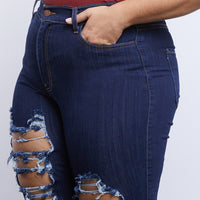 Curve Cassidy Distressed Jeans Plus Size Bottoms -2020AVE