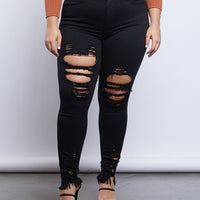 Curve Cassidy Distressed Jeans Plus Size Bottoms -2020AVE
