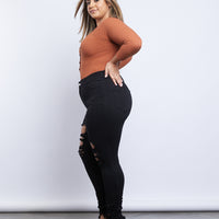 Curve Cassidy Distressed Jeans Plus Size Bottoms -2020AVE
