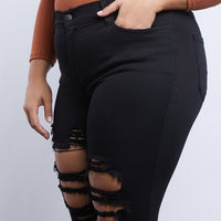 Curve Cassidy Distressed Jeans Plus Size Bottoms -2020AVE