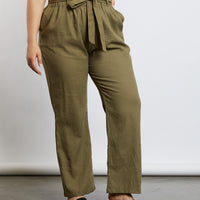 Curve Chloe High Waisted Paper Bag Pants Plus Size Bottoms -2020AVE