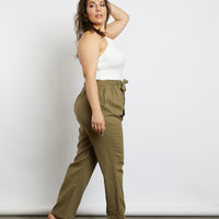Curve Chloe High Waisted Paper Bag Pants Plus Size Bottoms -2020AVE