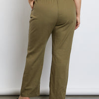 Curve Chloe High Waisted Paper Bag Pants Plus Size Bottoms -2020AVE