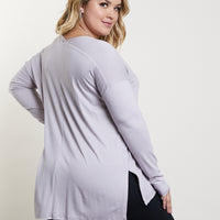 Curve Cozy Long Sleeve Tee Plus Size Tops -2020AVE