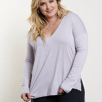 Curve Cozy Long Sleeve Tee Plus Size Tops -2020AVE