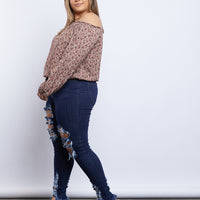 Curve Darling Dainty Floral Print Top Plus Size Tops -2020AVE