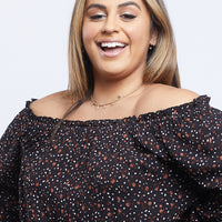 Curve Darling Dainty Floral Print Top Plus Size Tops -2020AVE