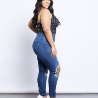 Curve Day Trip Striped Tank Plus Size Tops -2020AVE