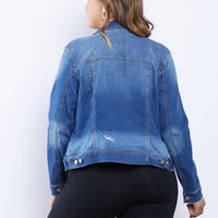 Curve Dreamy Denim Jacket Plus Size Outerwear -2020AVE