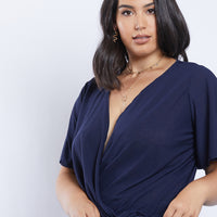 Curve Estelle Wrap Tee Plus Size Tops -2020AVE