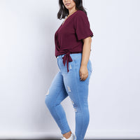 Curve Estelle Wrap Tee Plus Size Tops -2020AVE