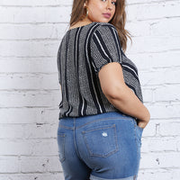 Curve Fall Away Surplice Top Plus Size Tops -2020AVE
