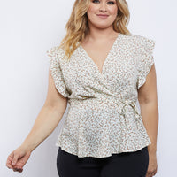 Curve Floral Peplum Top Plus Size Tops -2020AVE